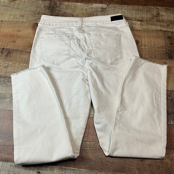 Sound Style | Women's Cream Raw Hem Stretch Jamie Ankle Skinny Jeans Sz 4 - Picture 5 of 5